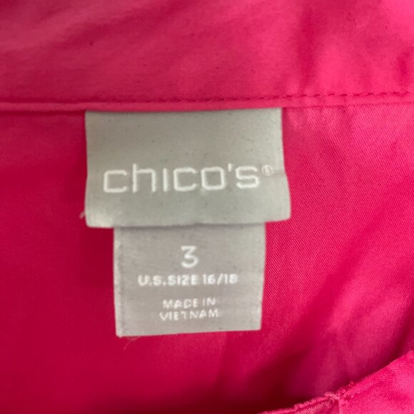 Chico's Womens Pink Long Sleeve V-Neck Blouse Top Size 3 US 16/18 - Picture 3 of 7